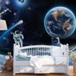 Wall murals An astronaut walking on the moon