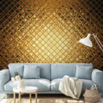 Wall murals Shiny geometric diamond pattern design.