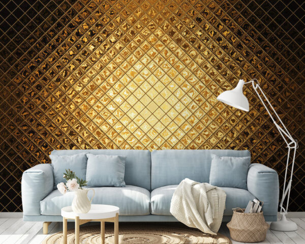 Shiny geometric diamond pattern design Wall murals Shiny geometric diamond pattern design