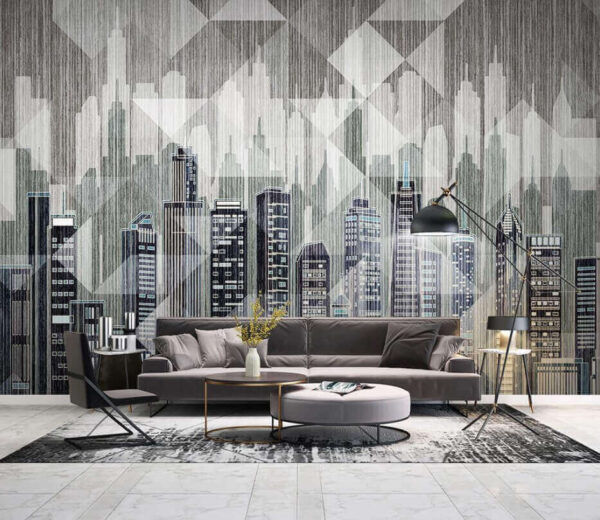 Wall murals City skyline with many buildings Wall murals City skyline with many buildings