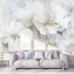 Wall murals Delicate blossoms on soft canvas.