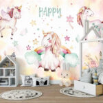 Wall murals Watercolor of a unicorn