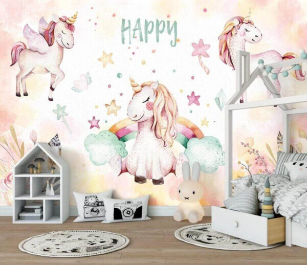 Watercolor of a unicorn Wall murals Watercolor of a unicorn