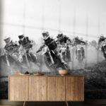 Wall murals Group of people on dirt bikes