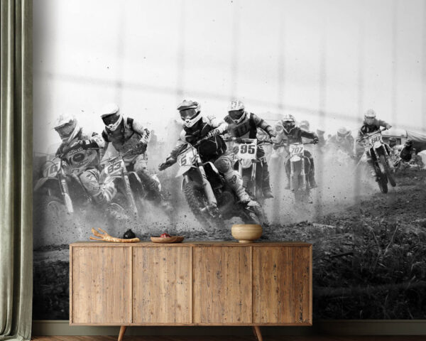 Wall murals Group of people on dirt bikes Wall murals Group of people on dirt bikes