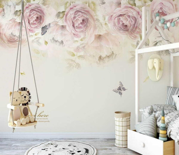 Butterflies and roses in harmony Wall murals Butterflies and roses in harmony