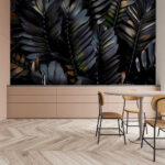 Wall murals Group of black leaves