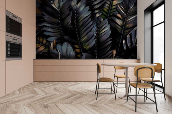 Wall murals Group of black leaves Wall murals Group of black leaves
