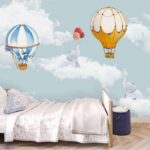 Wall murals Hot air balloon in the sky
