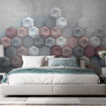 Wall murals Group of hexagons on a concrete surface