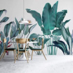 Wall murals Tropical foliage with vivid colors.