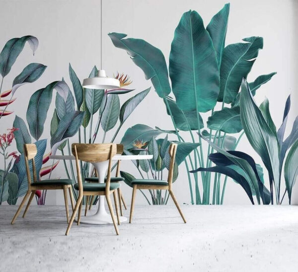 Tropical foliage with vivid colors Wall murals Tropical foliage with vivid colors