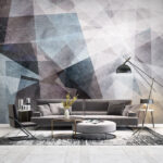Wall murals Abstract geometric pattern in grayscale.