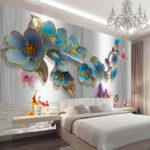 Wall murals Group of fish and flowers