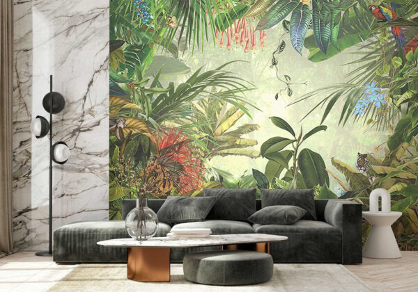 Lush jungle teeming with wildlife Wall murals Lush jungle teeming with wildlife