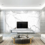 Wall murals White marble with gray veining.
