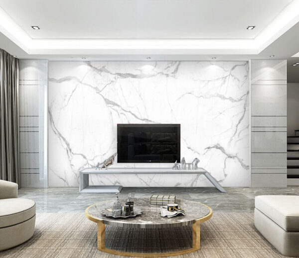 Wall murals Wall murals White marble with gray veining. (SKU: u31079)