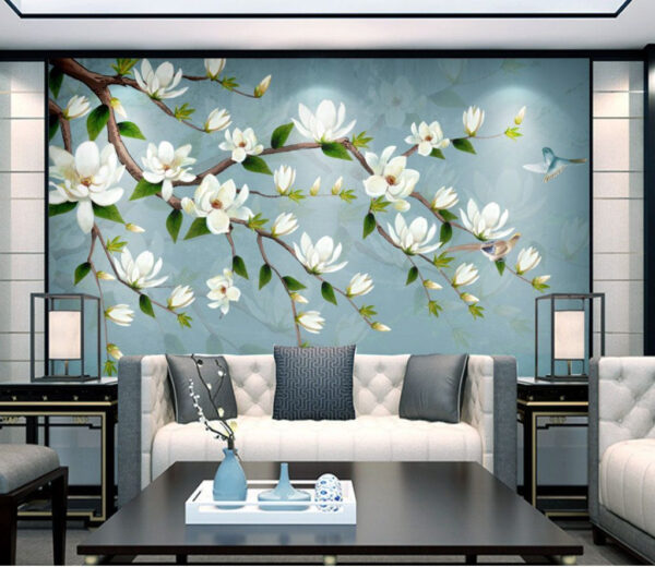 Wall murals White flowers on a branch Wall murals White flowers on a branch