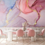 Wall murals Abstract watercolor with metallic accents.