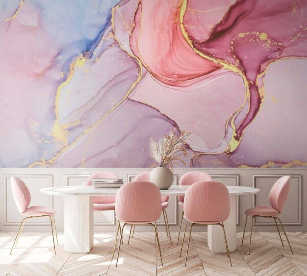 Abstract watercolor with metallic accents Wall murals Abstract watercolor with metallic accents