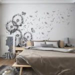 Wall murals Group of butterflies flying in the air