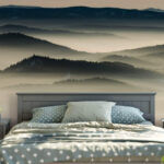 Wall murals Landscape of mountains with fog