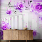 Wall murals Purple roses from a ceiling