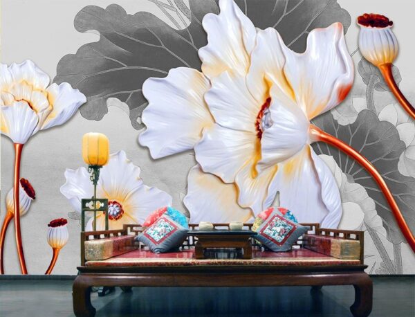 Wall murals Beautiful blooms in elegant hues Wall murals Beautiful blooms in elegant hues