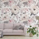Wall murals Pattern of flowers and leaves