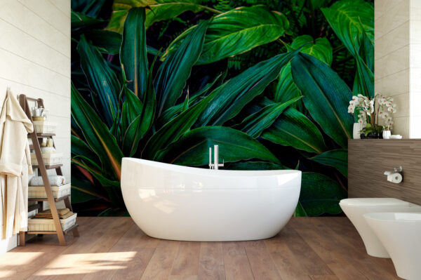 Lush green leaves in the jungle Wall murals Lush green leaves in the jungle