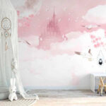 Wall murals White bird flying in the sky