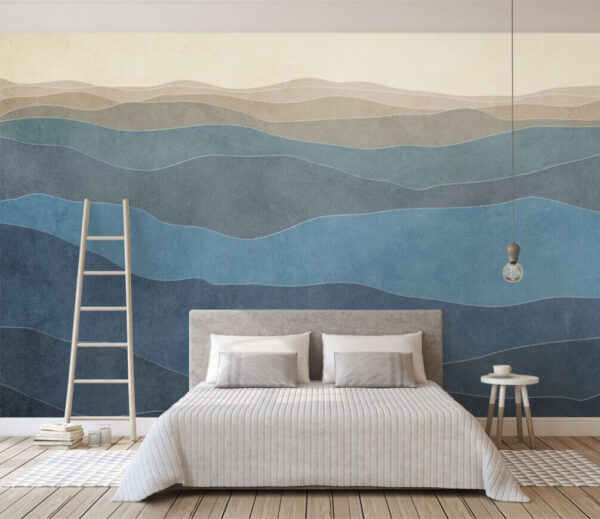 Wall murals Landscape of hills with lines Wall murals Landscape of hills with lines