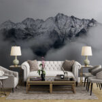 Wall murals Mountain with snow on top