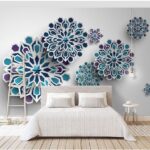Wall murals Group of blue and white flowers