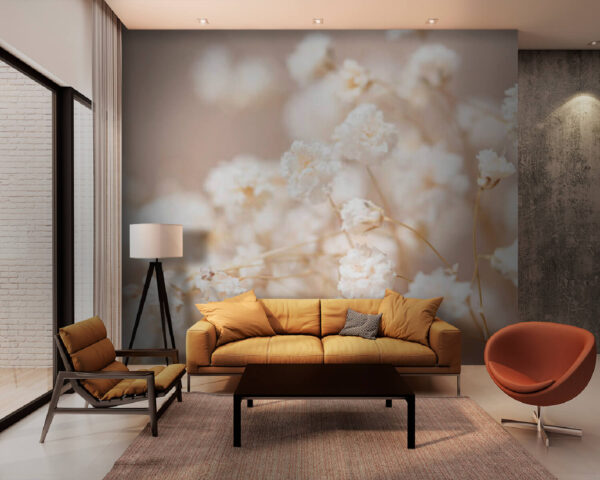 Wall murals Delicate white floral arrangement Wall murals Delicate white floral arrangement