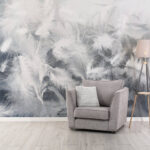 Wall murals White feathers on a window