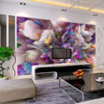 Wall murals Colorful explosion of paint