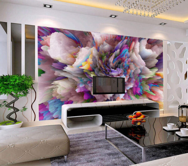 Wall murals Colorful explosion of paint Wall murals Colorful explosion of paint