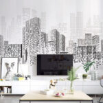 Wall murals City skyline with many buildings