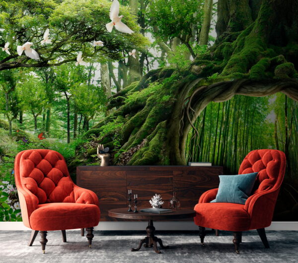 Wall murals Tree with a hole in the middle of it Wall murals Tree with a hole in the middle of it