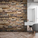 Wall murals Patterned stone wall design.