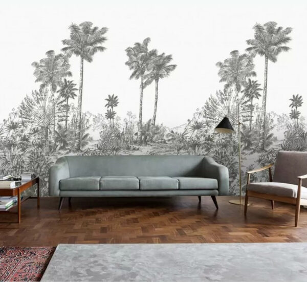 Wall murals Drawing of palm trees Wall murals Drawing of palm trees