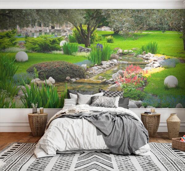 Wall murals Stream running through a park Wall murals Stream running through a park