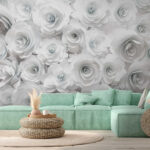 Wall murals Group of white flowers