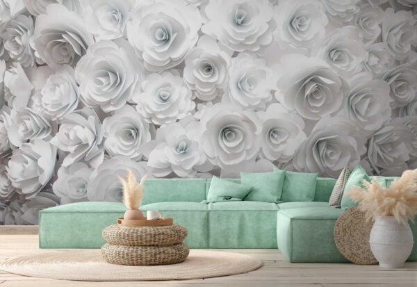Wall murals Group of white flowers Wall murals Group of white flowers