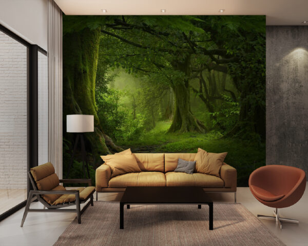 Majestic trees in lush forest Wall murals Majestic trees in lush forest