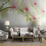 Wall murals Orchids reflecting in tranquil water.