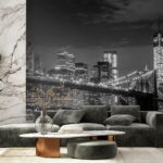 Wall murals Body of water with lights on it