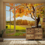 Wall murals Tree with green leaves