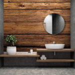 Wall murals Rustic wooden planks with knots.